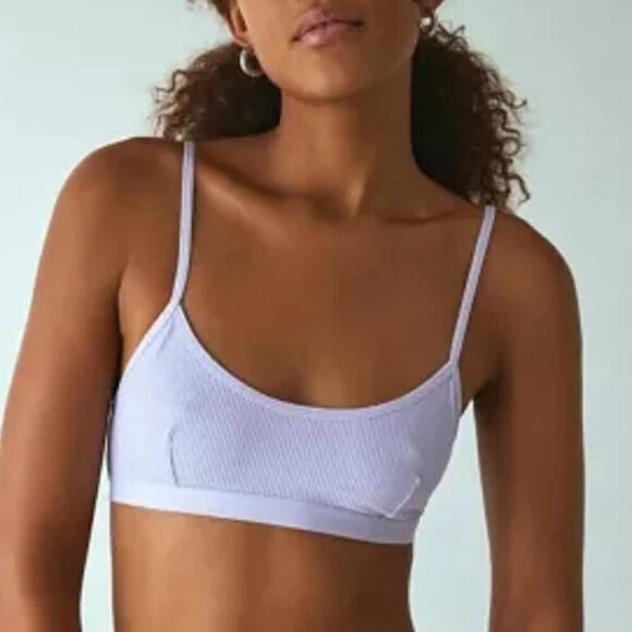 NWT UO Out From Under Kate Micro Ribbed Scoop Neck Purple Bralette - Picture 5 of 5